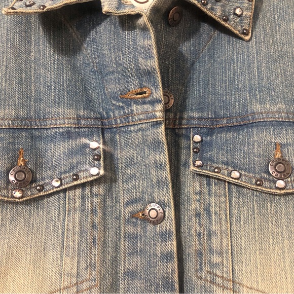 Cripple Creek denim vest, hair-on, size XXL. - Picture 2 of 5